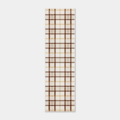 24"x84" Plaid Harvest Runner Rug Taupe - Threshold™ | Target