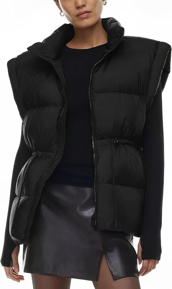 TAQCUX Womens Puffer Vest Zip Up Stand Collar Sleeveless Padded Gilet Coat with Pockets | Amazon (US)