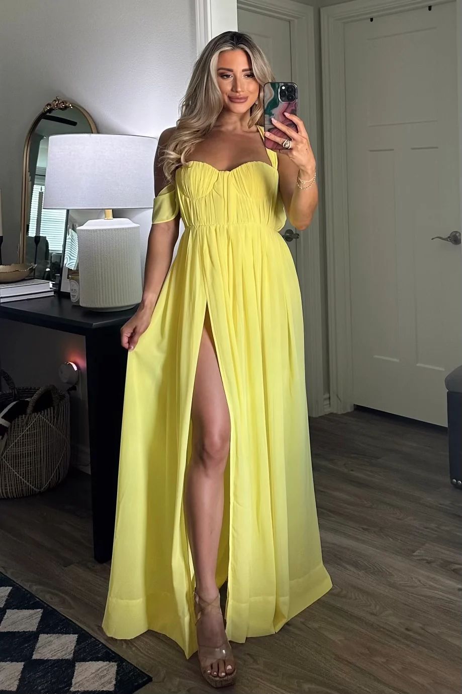 She's a Dream Chiffon Maxi Dress: Bright Yellow | Bella and Bloom Boutique