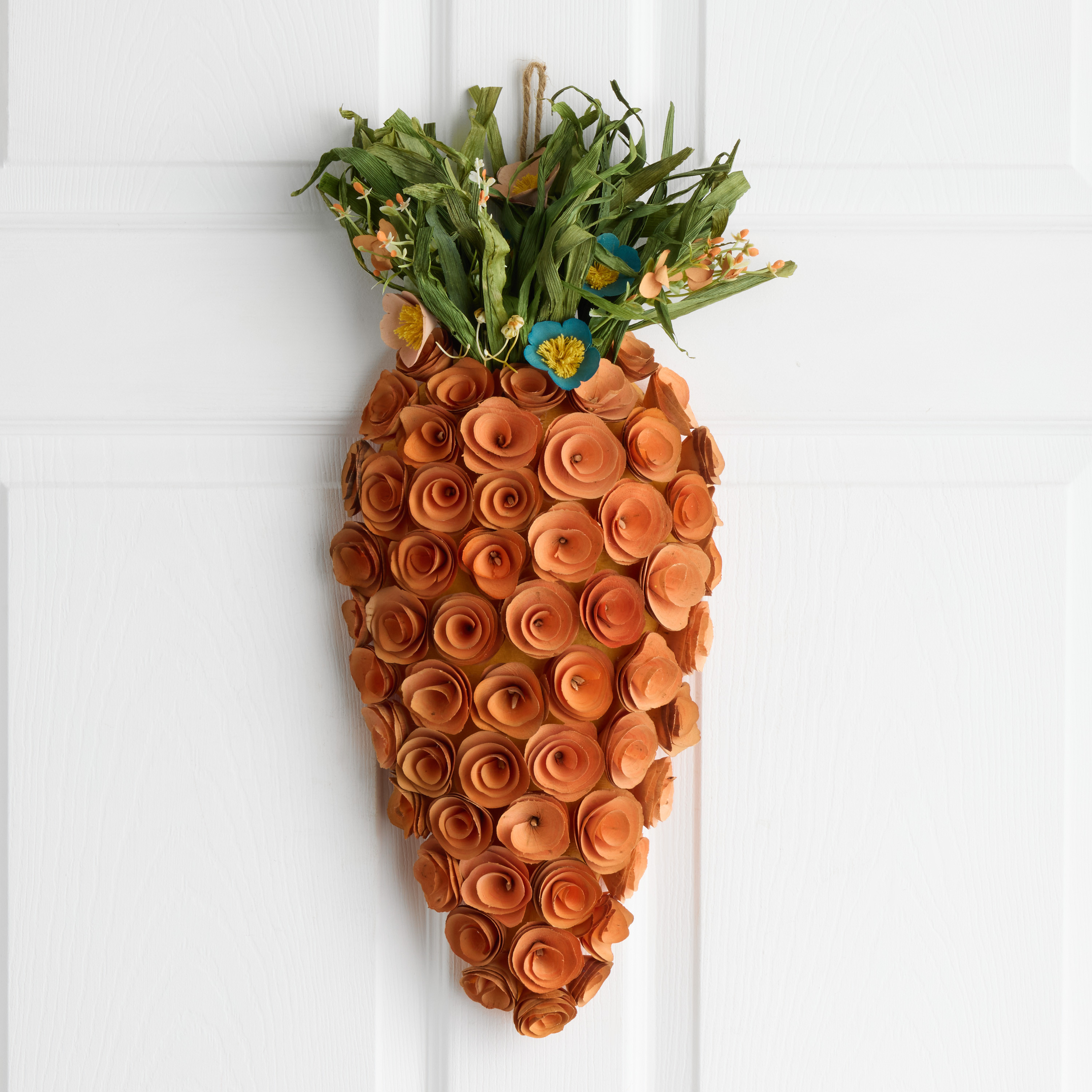 Orange Wood Curl Carrot Wreath | World Market