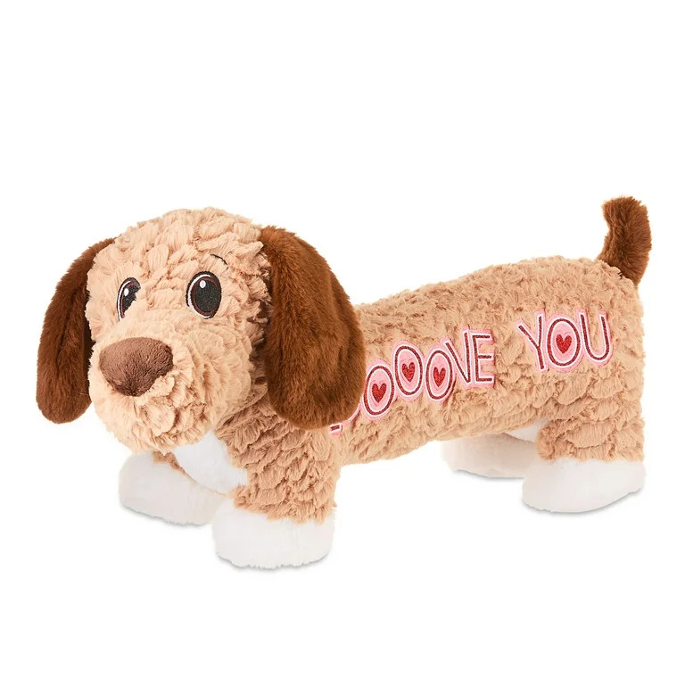 Large I Love You Dachshund Plush, Light Brown, 21", Valentine’s Day by Way To Celebrate | Walmart (US)