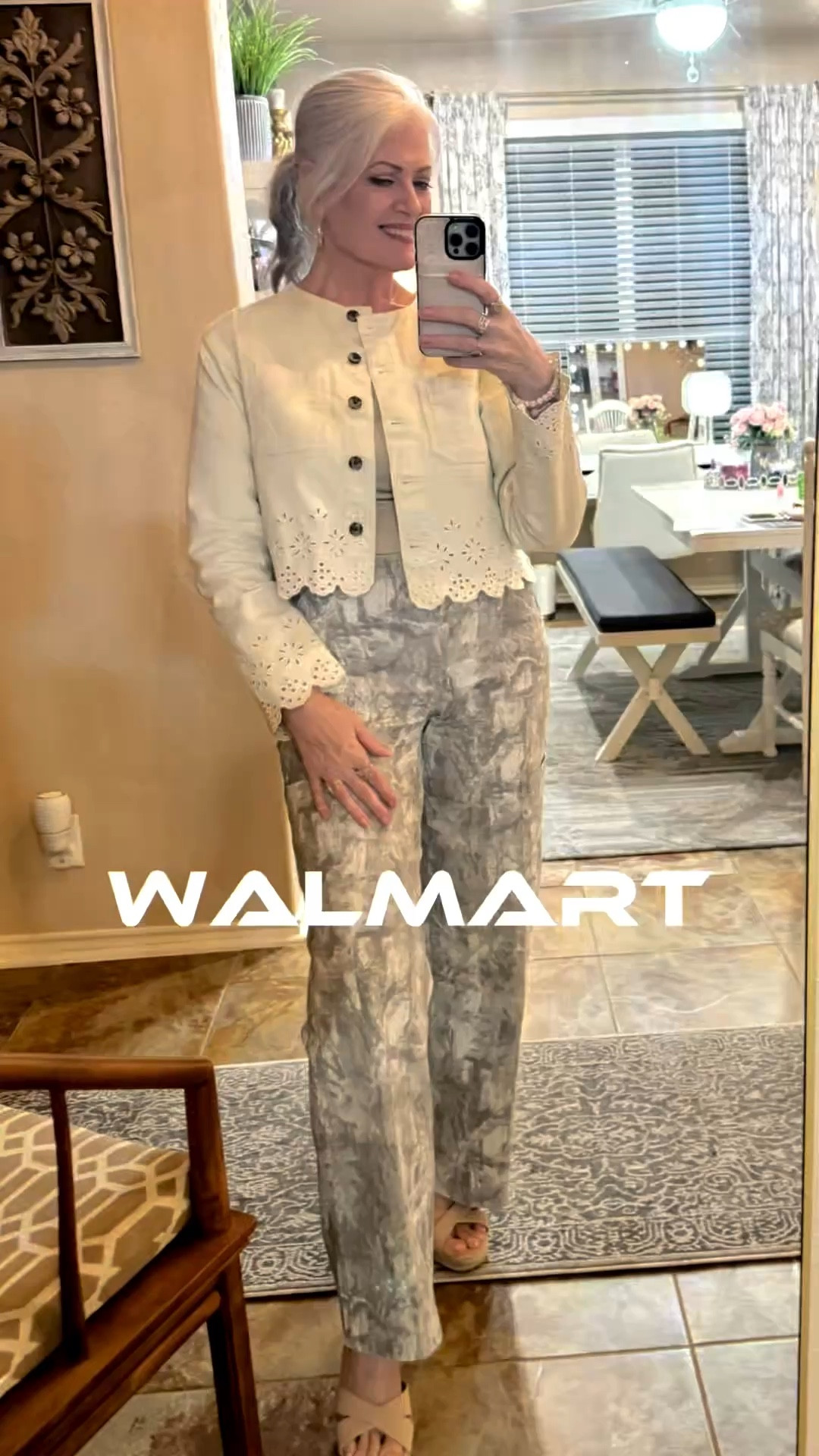 WALMART has the most adorable Spring collections!  This cropped, scalloped and eyelet jacket is su h great quality, it blows my mind and it’s only $34!  I paired it with the viral cargo pants in get camo. It’s such a neutral color it will go with anything!  It also has matching pants for a monochromatic look!  Grab ALL these before they sell out!  They are true to size and I’m wearing medium for reference. I’m 5.6 153 Lbs  

#LTKmomlife #LTKootd #LTKMidsize