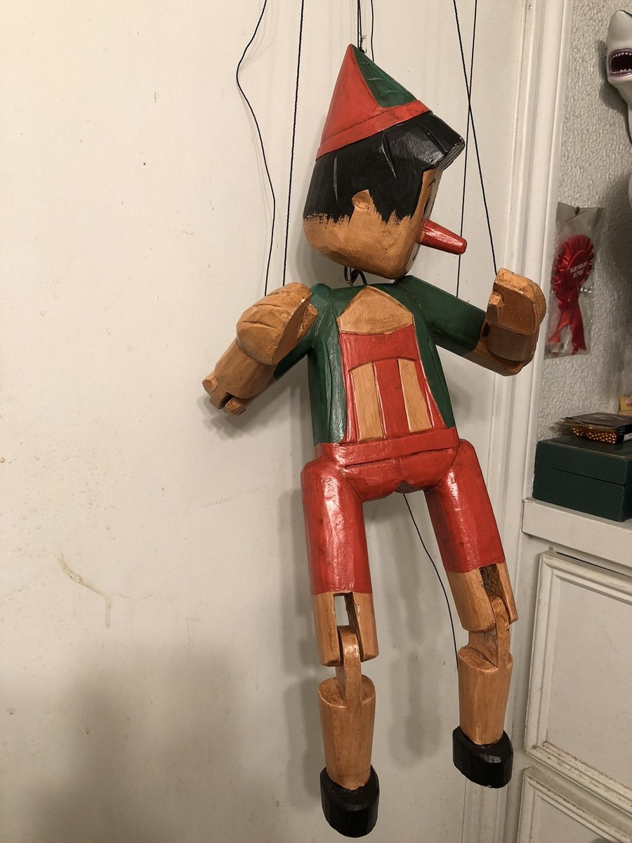 21 Inch Wooden Hand Carved And Painted Pinocchio String ￼Puppet ￼ | eBay US