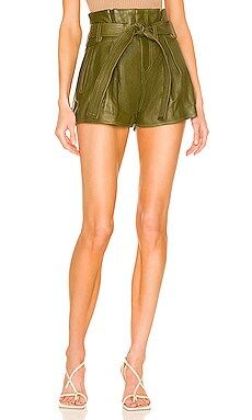 LPA Kelli Leather Short in Olive Green from Revolve.com | Revolve Clothing (Global)