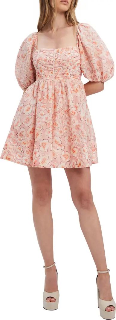 Kehlani Floral Puff Sleeve Minidress | Nordstrom Rack