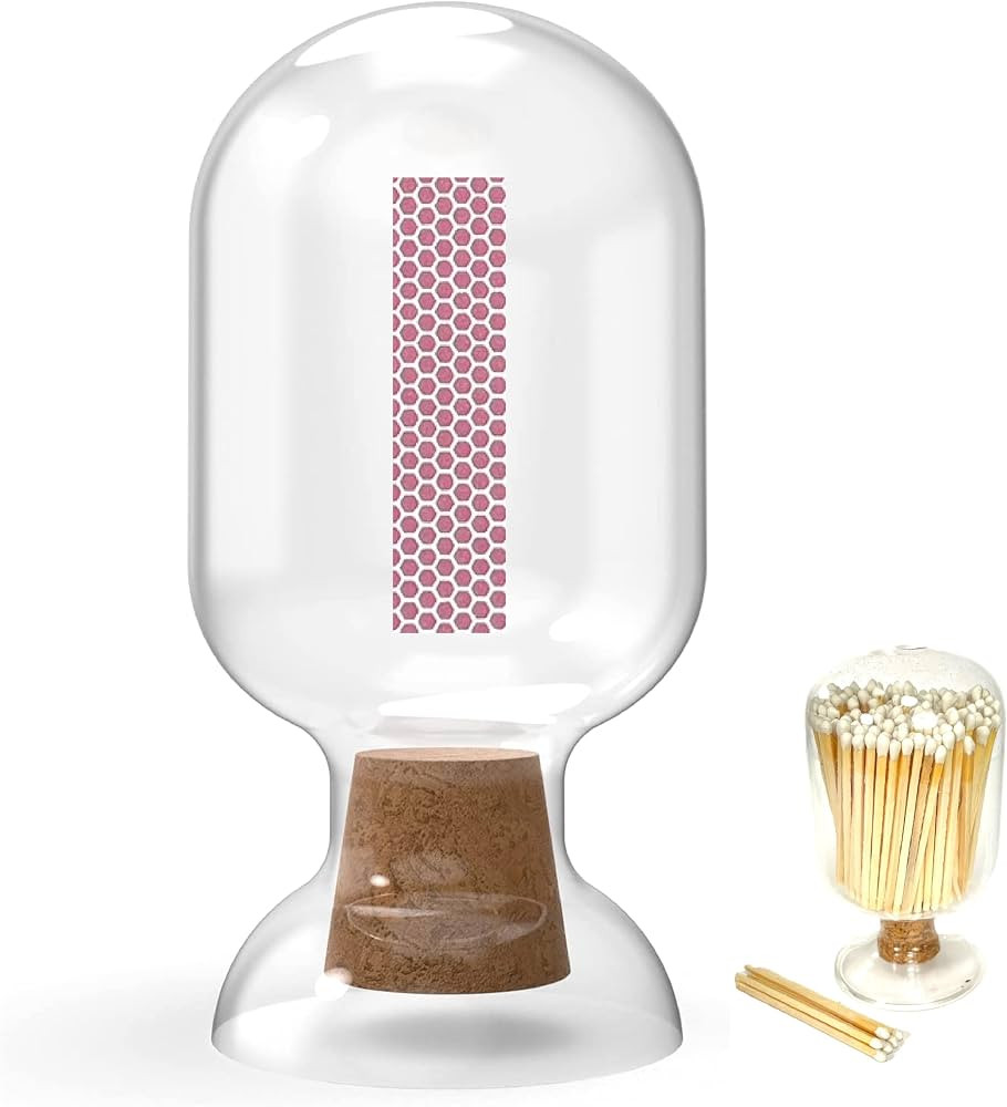 4oz Small Size Glass Cloche Jar | Holds 2" Matches, Cotton Swabs, Toothpicks, Etc. | Decorative U... | Amazon (US)