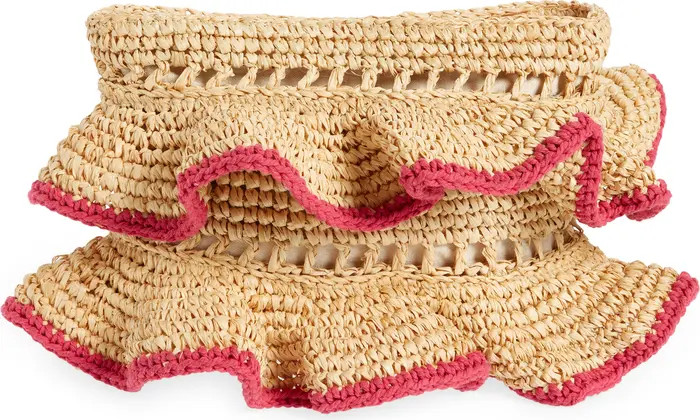 Joey Ruffle Raffia Clutch | Nordstrom