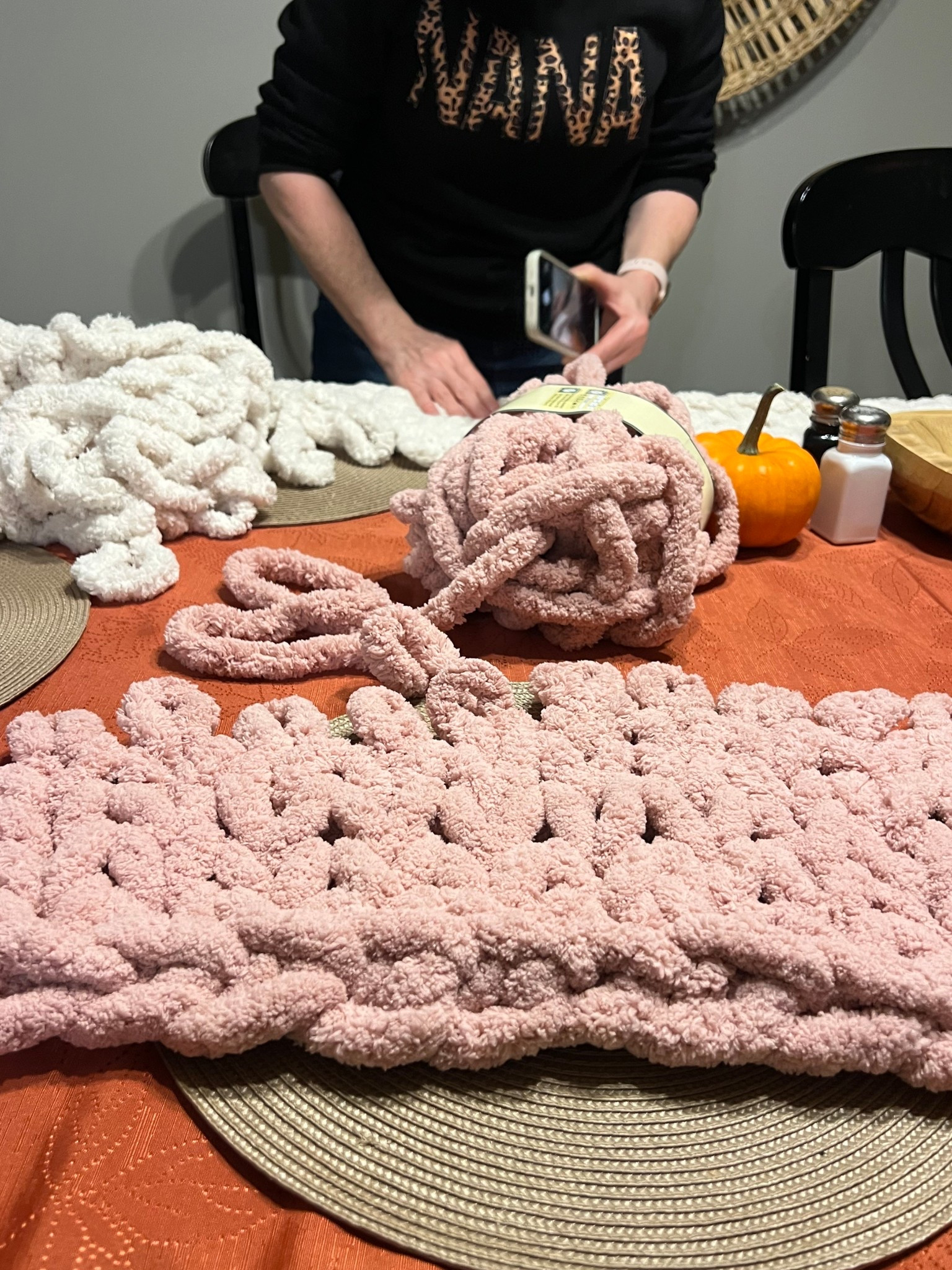 Finger knitting is my new favorite hobby! Perfect for Christmas gifts! 1 skein costs more but bundles are cheaper. I’m making a throw & I did 25 chains across & I plan on using 6-7 skeins to complete. Happy knitting! 🧶 🎀

#LTKGiftGuide #LTKSaleAlert #LTKHome