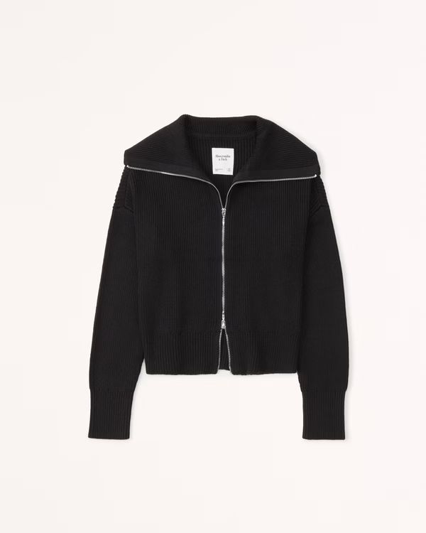 Double Zip Ribbed Cardigan | Abercrombie & Fitch (US)