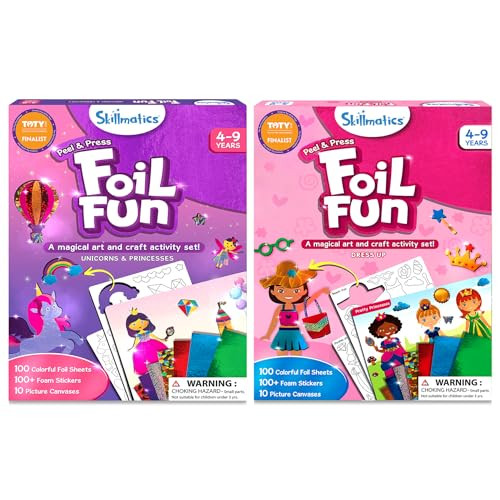 Skillmatics Foil Fun Unicorns & Princesses & Dress Up Bundle, No Mess Art for Kids, Craft Kits & Supplies, DIY Creative Activity, Gifts for Girls & Boys Ages 4, 5, 6, 7, 8, 9 | Amazon (US)