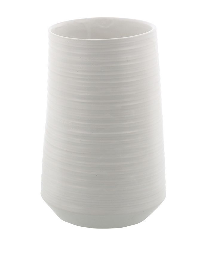 CosmoLiving by Cosmopolitan White Porcelain Contemporary Vase, 5 | Macys (US)