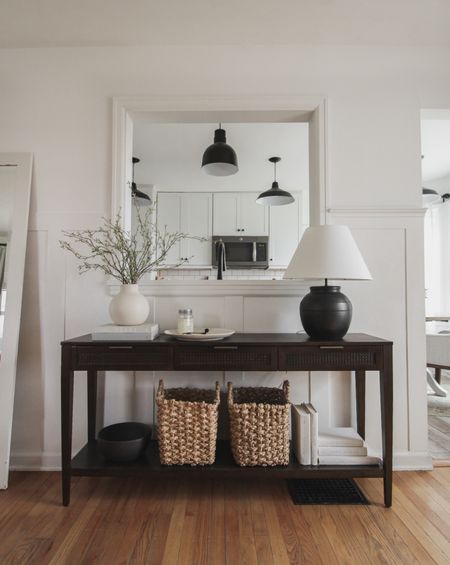 A beautiful dark wood console table style in our entryway

#LTKhome