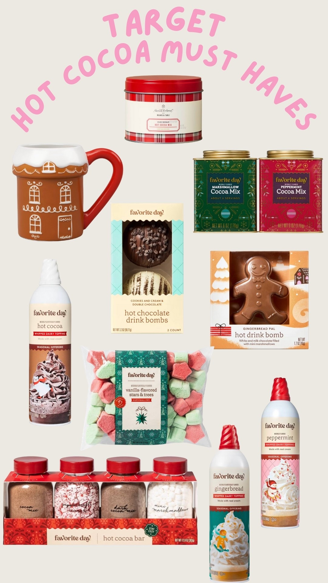 Target. Hot cocoa. Whipped cream. Chocolate. Marshmallows. Cocoa bombs. Trending. Best sellers. Viral  

#LTKFindsUnder100 #LTKSeasonal #LTKFindsUnder50