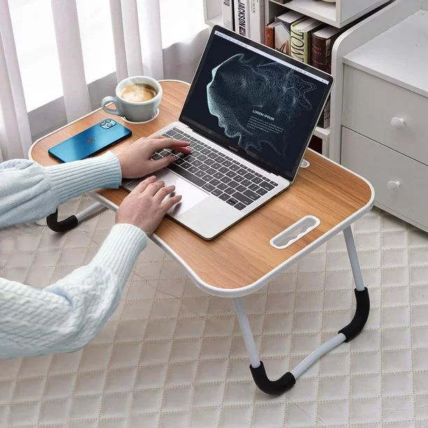 Laptop Stand for Bed, SEGMART Folding Laptop Bed Tray Table with Tablet and Phone Slots, Cup Hold... | Walmart (US)