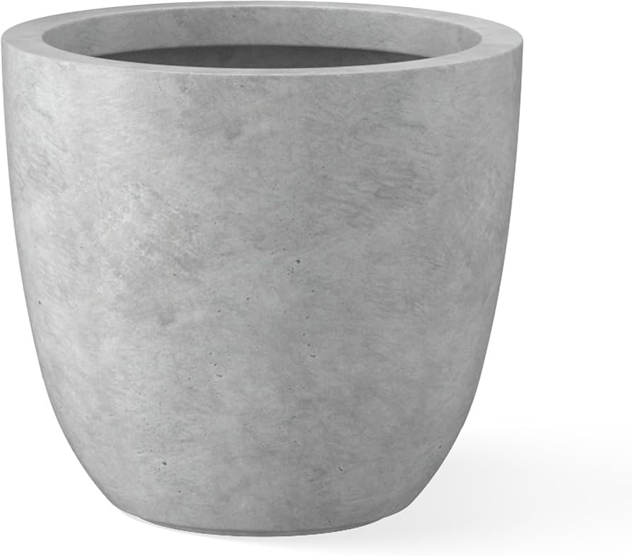 Kante 18 Inch Dia Round Concrete Planter, Indoor Outdoor Large Plant Pot with Drainage Hole and R... | Amazon (US)