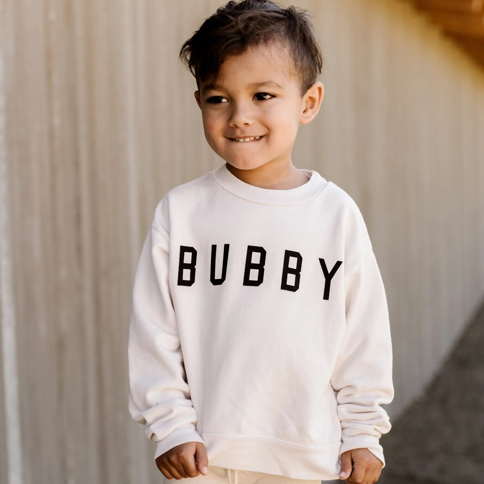 Kids Bubby Everyday Boys Sweatshirt in Powder Color | Ford and Wyatt