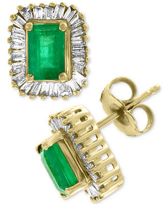 EFFY® Emerald (1 ct. t.w.) and Diamond (5/8 ct. t.w.) in 14k Gold or 14k White Gold | Macy's