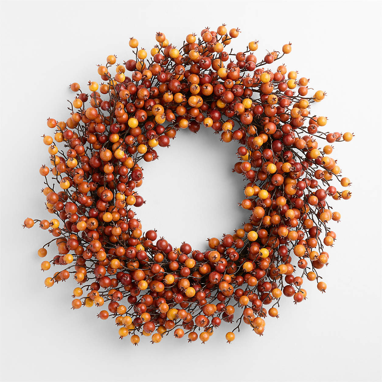 Faux Crab Apple Wreath 28" | Crate & Barrel | Crate & Barrel