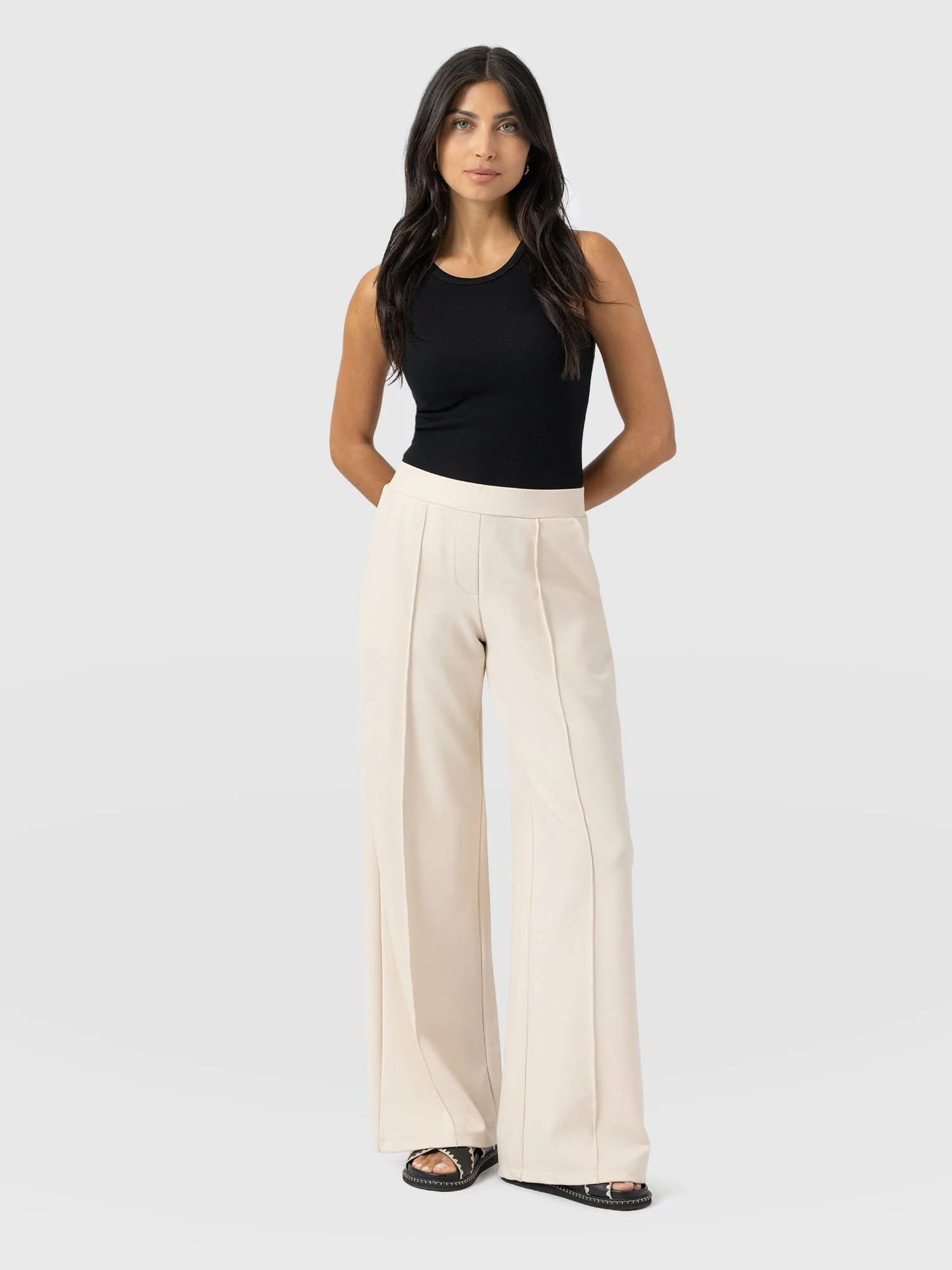Keller Wide Leg Pant - Cream | Saint + Sofia UK