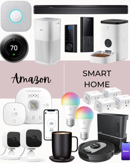 Amazon smart home options include myQ Chamberlain Smart Garage Control, Ember Temperature Control Smart Mug 2, eufy Security Smart Lock Touch & Wi-Fi, Fingerprint Scanner, LEVOIT Air Purifiers, Kasa Smart Plug , WiFi Enabled Smart Food Dispenser, Google Nest Protect - Smoke Alarm, Compact indoor plug-in smart security camera, Google Nest Learning Thermostat, Shark RV2502AE AI Ultra Robot Vacuum with XL HEPA Self-Empty Base, smart LED lightbulbs, and Bose sound bar. 

Smart home, home gadget, home gadgets, home tech, home appliances, techie gifts, Amazon finds, found it on Amazon

#LTKmens #LTKfamily #LTKhome
