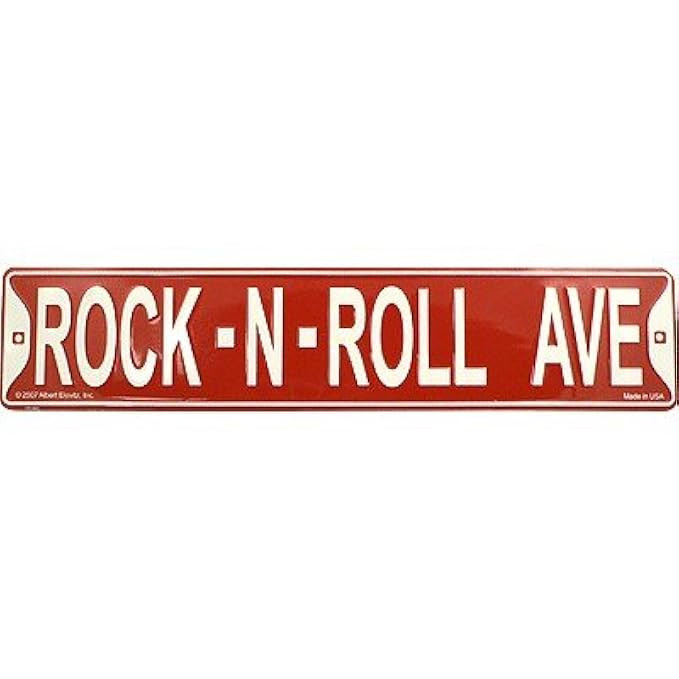 Red Street Sign Rock N Roll Ave 5 X 24 | Amazon (US)