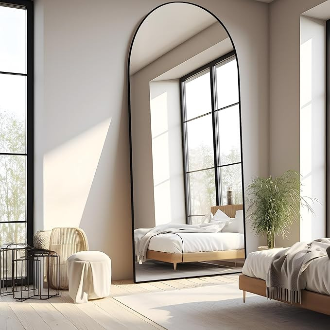 FORBATH Oversized Full Length Mirror, 71" x 26" Arched Full Body, Black Metal Frame Floor Mirror,... | Amazon (CA)