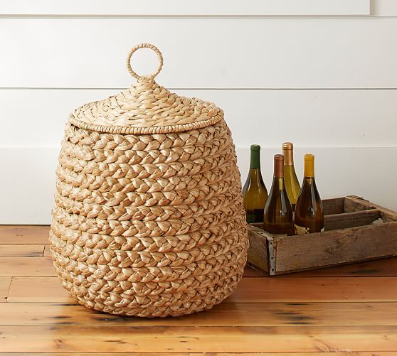 Beachcomber Lidded Tulip Basket | Pottery Barn (US)