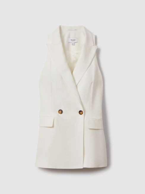 Viscose Linen Double Breasted Suit Waistcoat | Reiss UK