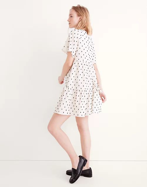 Cotton-Linen Lorelei Mini Dress in Clip Dot | Madewell