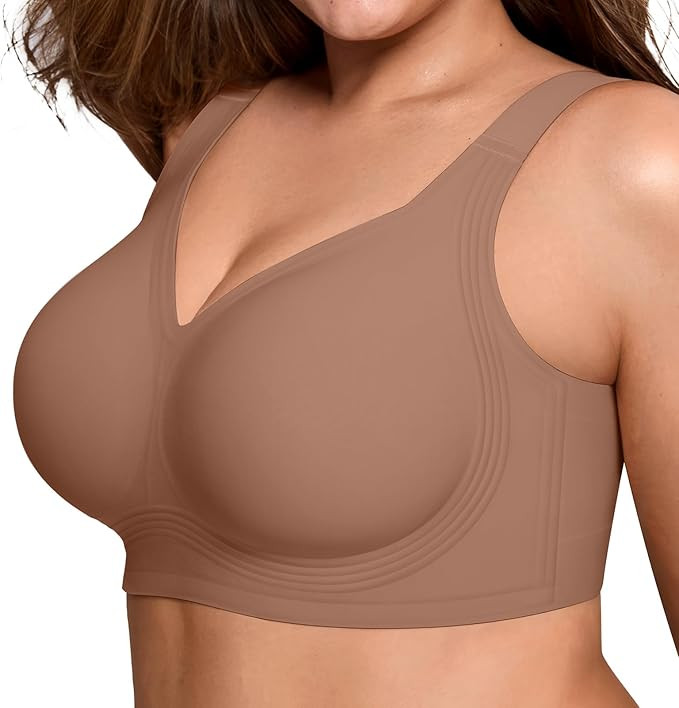 Bras for Women Supportive Wireless Push Up Bra Full Coverage No Underwear Seamless Plus Size for ... | Amazon (US)