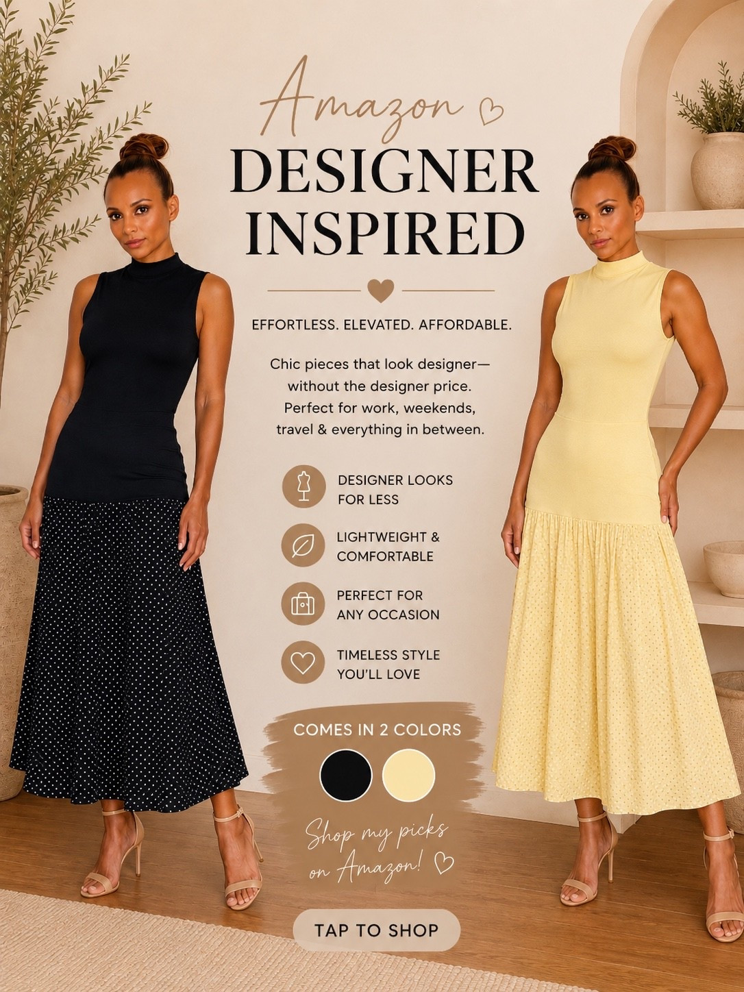 Amazon designer-inspired find ✨

This chic sleeveless midi dress gives effortless designer vibes without the designer price tag. Available in two gorgeous colors and perfect for brunch, vacations, work, or date night. Comfortable, flattering, and easy to style year-round. @amazonfindsandfashion 

🤍 Comes in 2 colors
✨ Designer-inspired look
🖤 Timeless and versatile
👡 Easy to dress up or down

Shop all the details on my LTK! #LTKStyle #AmazonFashion #DesignerInspired #AmazonFinds #AffordableFashion #MidiDress #SummerStyle #Over40Style #FashionOver50 #LTK

#LTKootd