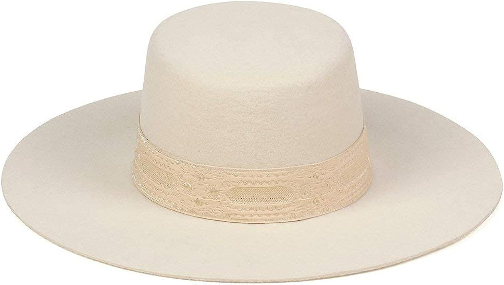 Lack of Color Women's The Sierra Gold Wide-Brimmed Wool Boater Hat | Amazon (US)