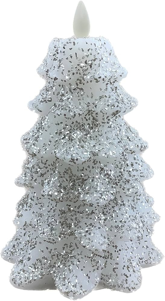 Luminara Christmas Tree Flameless Candle Glitter and Snow Finish Moving Flame Effect LED Candle, ... | Amazon (US)