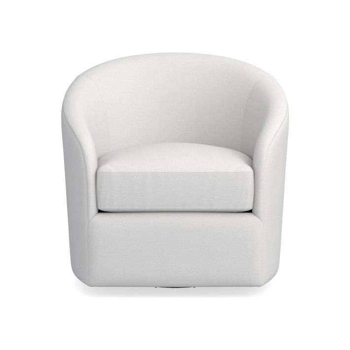 Montclair Swivel Chair, Standard, Performance Slub Weave, White | Williams-Sonoma