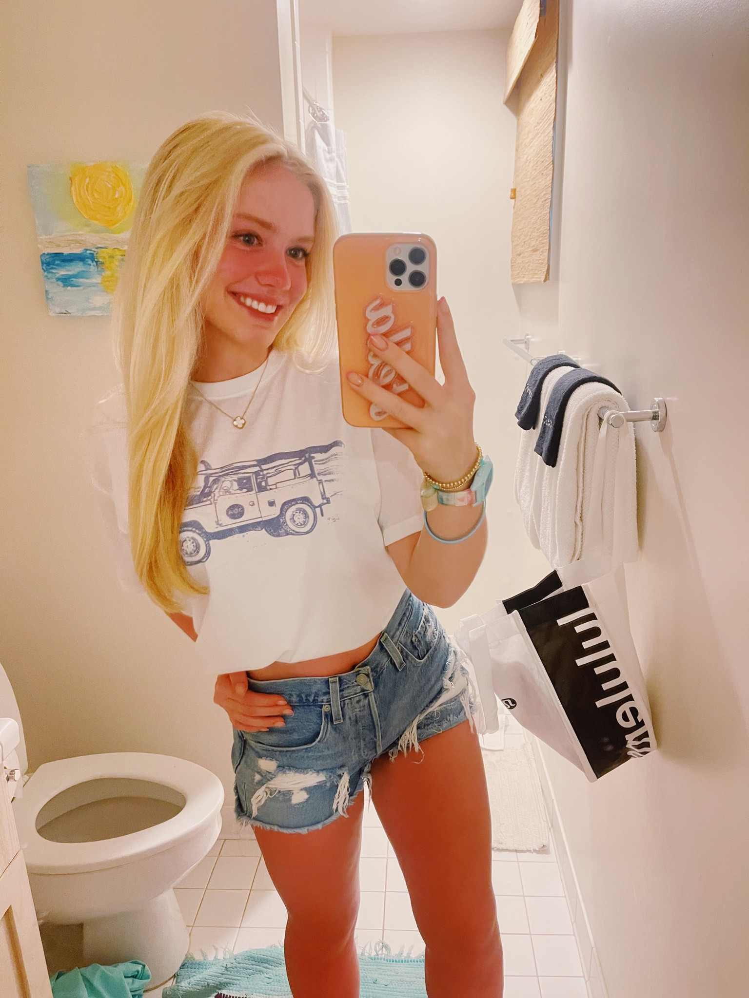 Fun Summer 30A seaside look beachy lake day jean shorts vacation summer blonde tee pastel preppy vsco

#LTKstyletip #LTKsalealert #LTKtravel