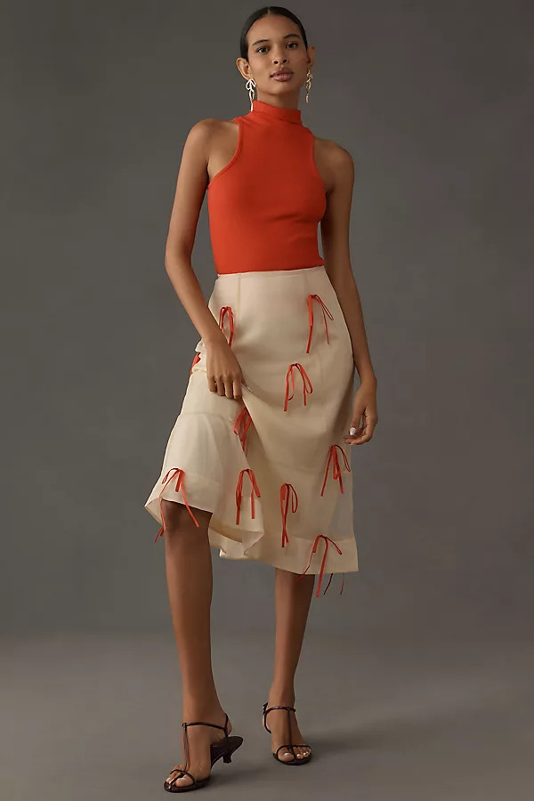 Maeve Ribbon Pencil Midi Skirt | Anthropologie (US)