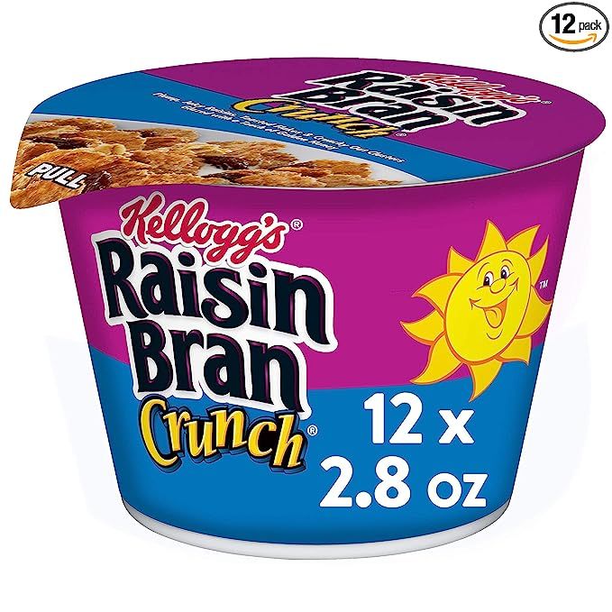 Kellogg's Raisin Bran Crunch, Breakfast Cereal in a Cup, Original, Good Source of Fiber, Bulk Siz... | Amazon (US)