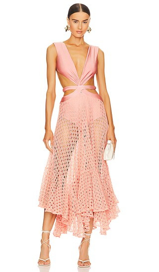 Monstera Sleeveless Beach Dress in Apricot | Revolve Clothing (Global)