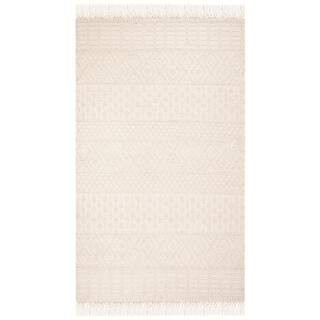 SAFAVIEH Natura Ivory 9 ft. x 12 ft. Geometric Tribal Area Rug NAT852B-9 - The Home Depot | The Home Depot