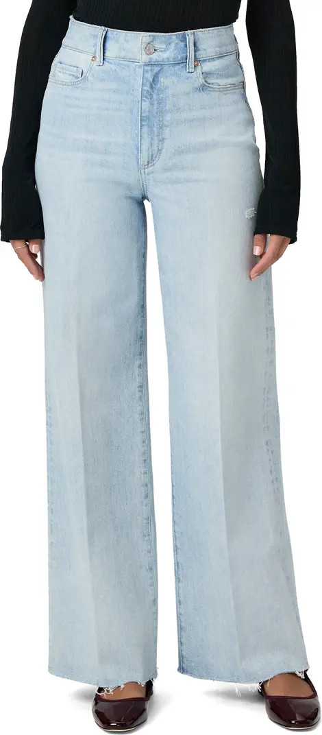 PAIGE Anessa Raw Hem High Waist Wide Leg Jeans | Nordstrom | Nordstrom