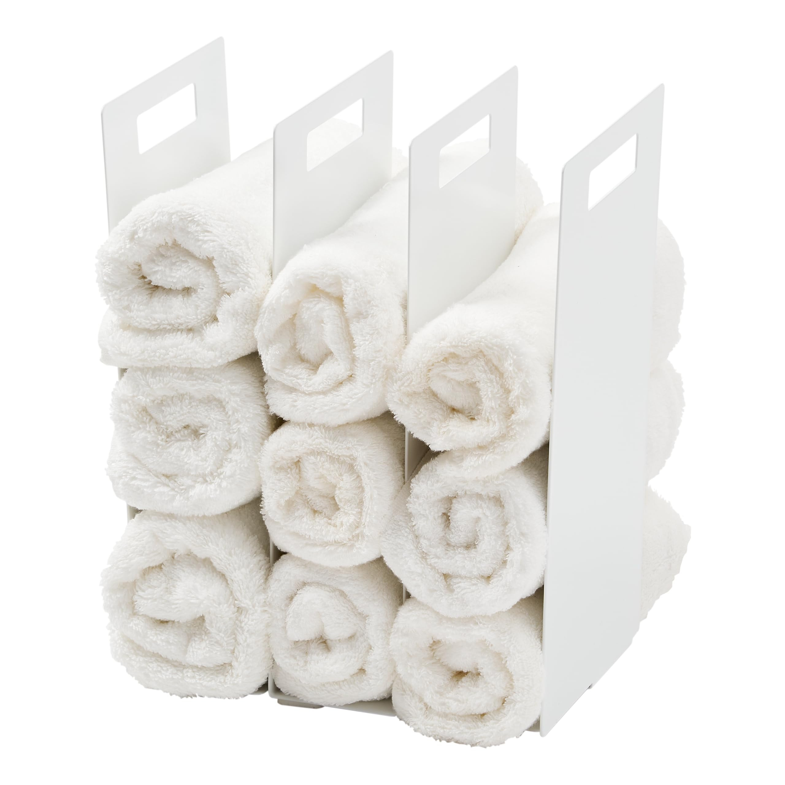 Yamazaki Home Tower White Interlocking Towel Organizer (Set of 2) | Amazon (US)