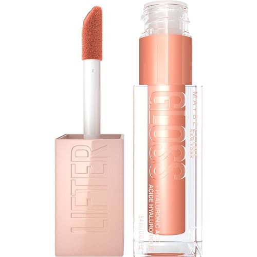 Maybelline Lifter Gloss, Hydrating Lip Gloss with Hyaluronic Acid, High Shine for Plumper Looking Lips, Amber, Cream Neutral, 0.18 Ounce | Amazon (US)