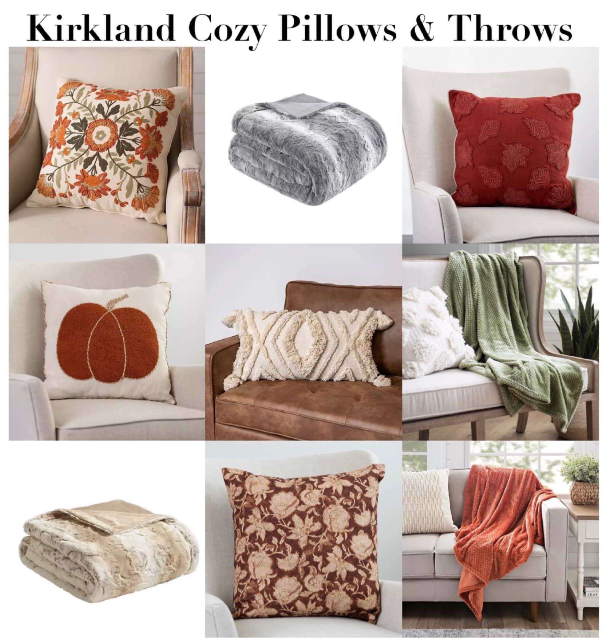 Kirkland throw outlet pillows