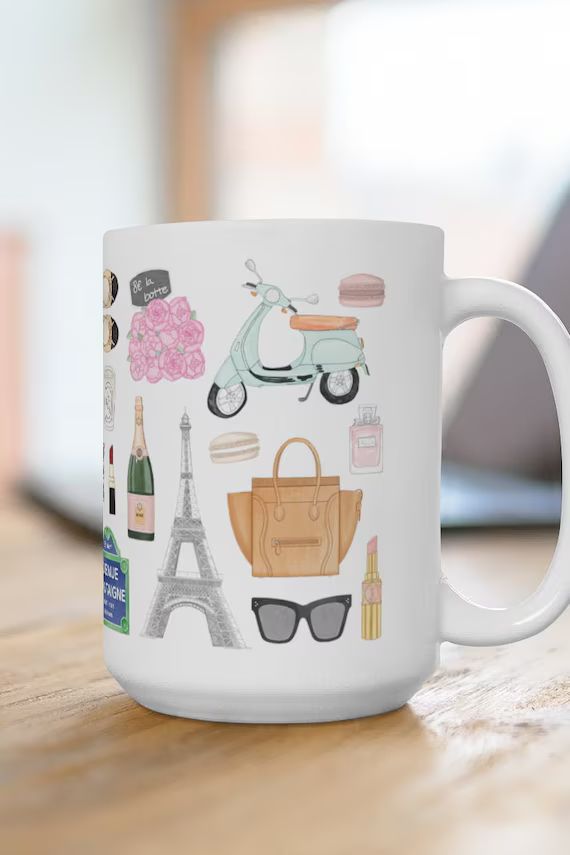 Paris Inspired Coffee Mug // Cute Study Abroad Travel Blogger | Etsy | Etsy (US)