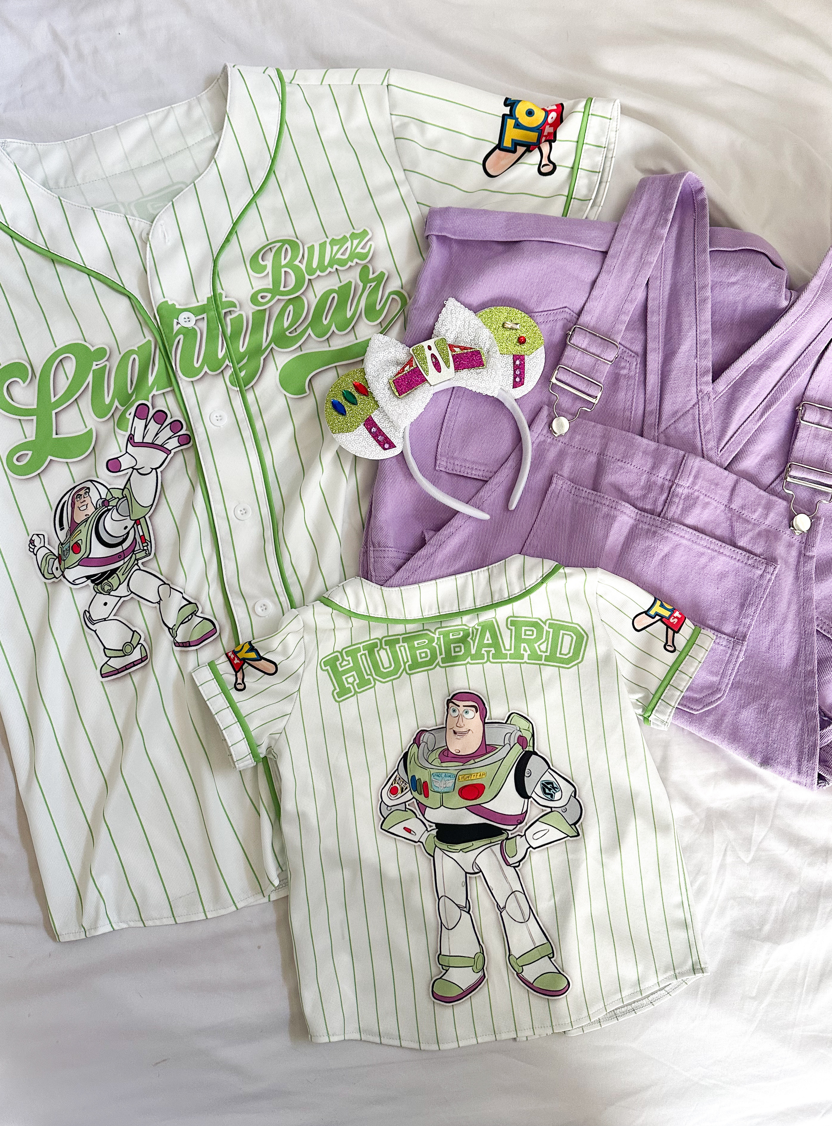 Buzz lightyear coordinating family outfits
Buzz personalized baseball jersey
Coordinating buzz ears
Purple overalls - size large 
Jerseys fit tts 


#LTKFamily #LTKKids #LTKFindsUnder50