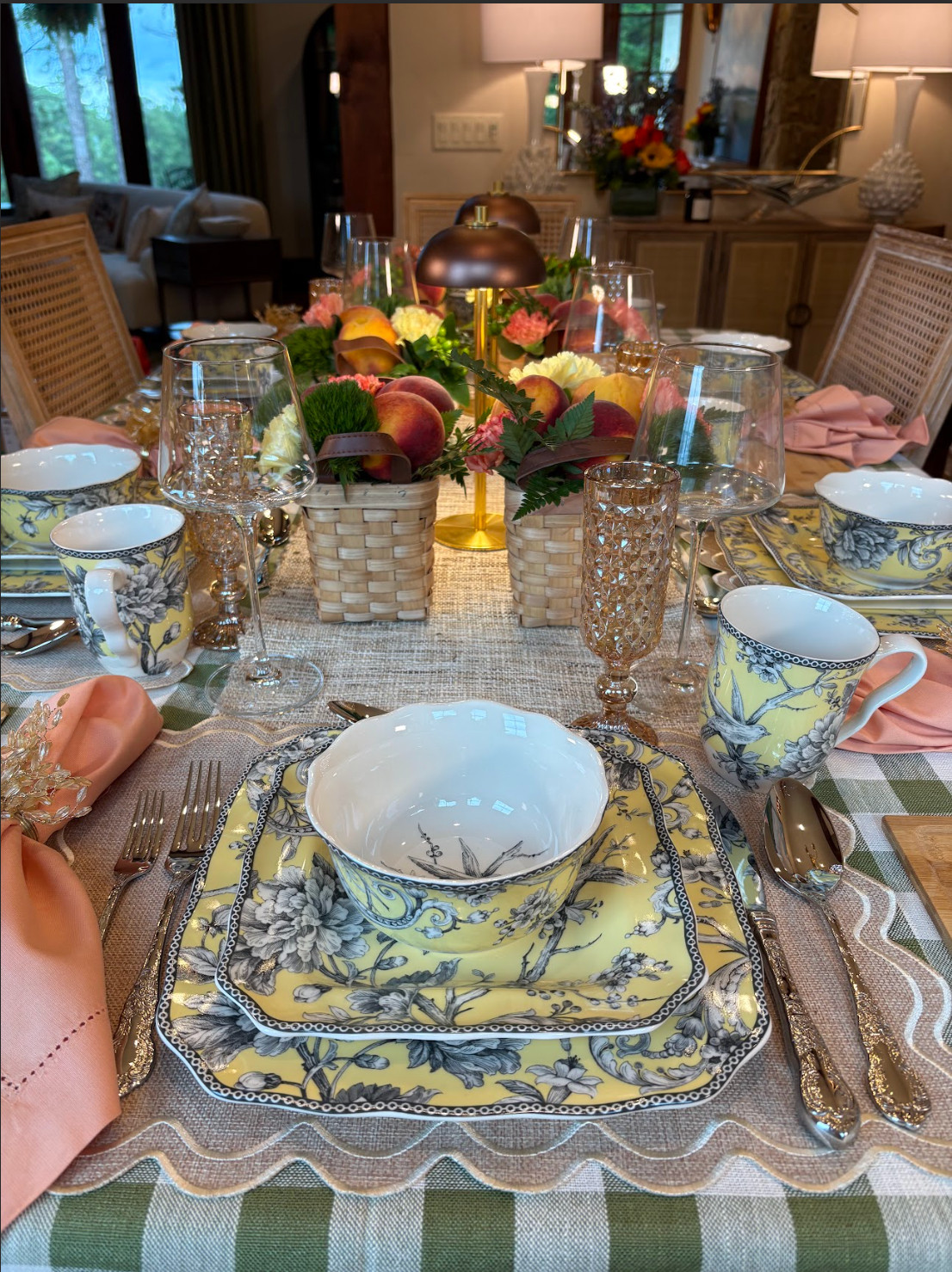 Peach Picnic Tablescape! 

 #LTKHome