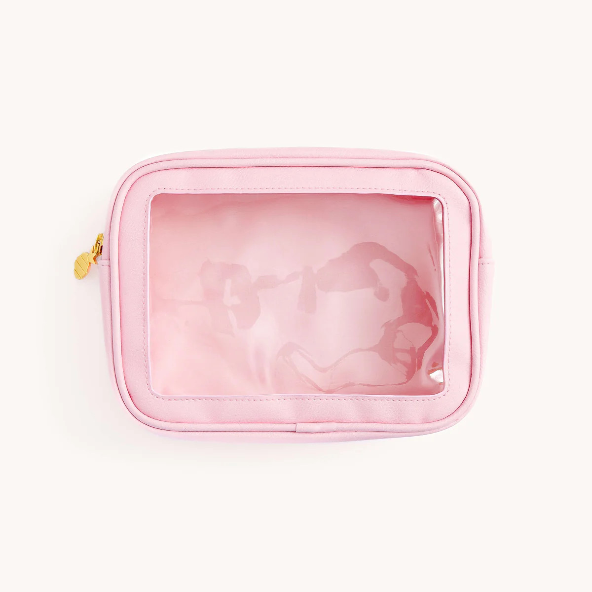 Blush Leatherette Clear Travel Bag | Cute & TSA-Friendly Organizer | Simplified