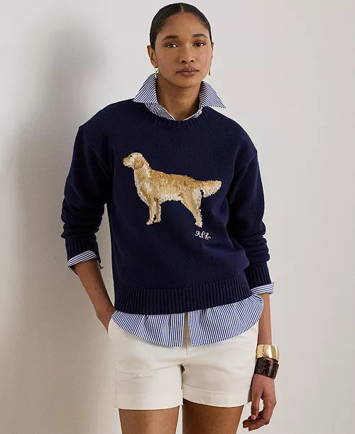 Lauren Ralph LaurenWomen's Cotton Dog Sweater | Macy's