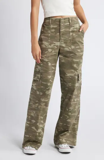 BP. Twill Wide Leg Cargo Pants in Blue Omphalodes at Nordstrom, Size 16 | Nordstrom