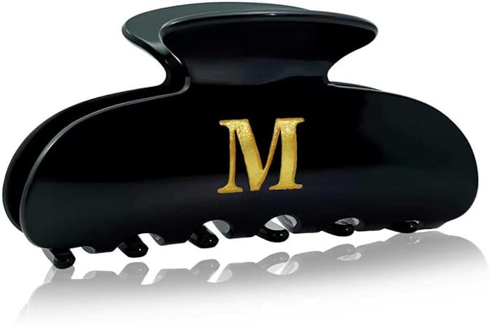 Teen Girl Gifts Trendy Stuff - Black Initial Cute Hair Clips, Letter Hair Claw Clips, Glitter Cla... | Amazon (US)